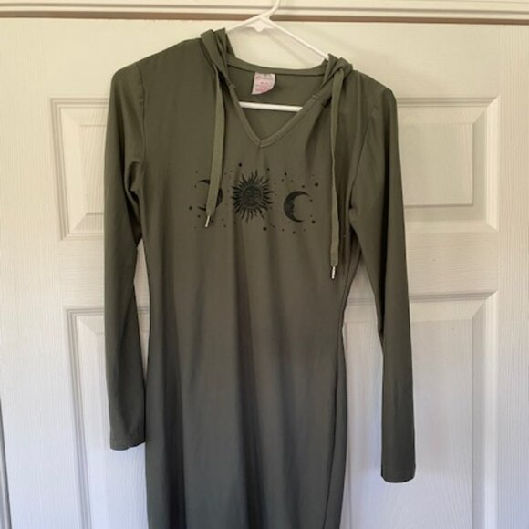 No Boundaries Dresses & Skirts - Olive Green Hooded Dress